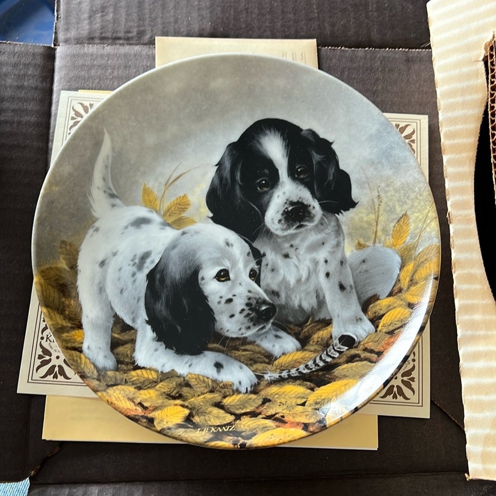Vintage Edwin M Knowles China “Fine Feathered Friends - English Setter”